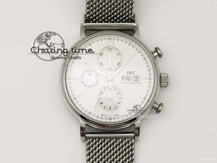 MIROTIME 1218 Portofino SCHAFFHAUSEN SS MKF 1:1 Best Edition Black Dial On Mesh Bracelet A Sporty 7342